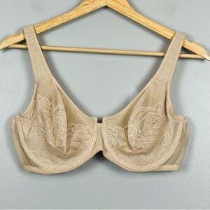 Wacoal beige 855225 Stark Beauty underwire soft cup bra, 38D.